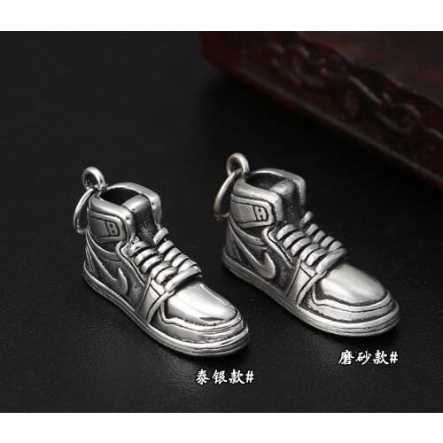 Football 999 Jewelry Fashion Personality Retro Thai Silver Tide Sneakers Men And Women Small Pendant
