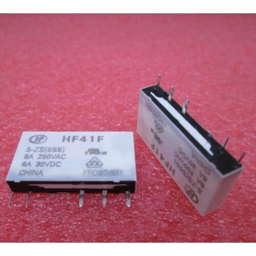 HOT NEW 5V relay HF41F-5-ZS HF41F 5-ZS HF41F-5 5VDC DC5V 6A 250VAC 5PIN