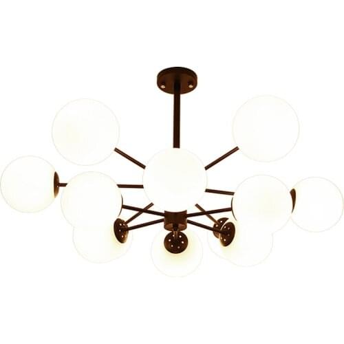 Art decorative living room Modern nordic style interior decoration 6 round lights led golden pendant lamp chandelier