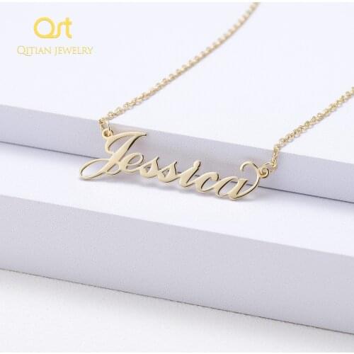 Personalized 1MM Thin Necklaces Custom Name Pendant Customized Nameplate Necklace For Women Handmade Birthday Gift