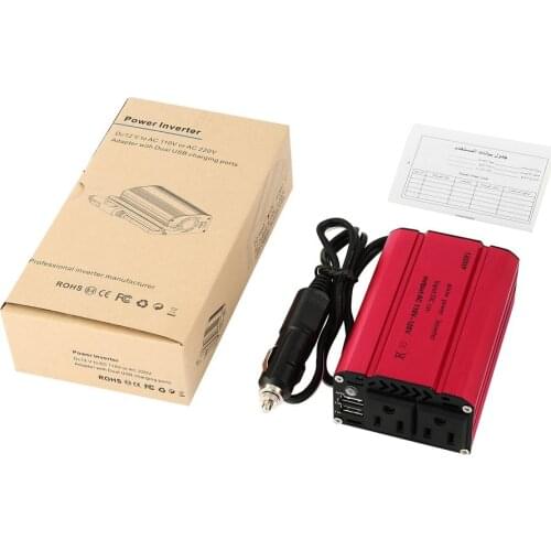 LESHP Compact 400W Car Power Inverter DC 12V to 110V AC Dual USB Charging Ports with Car Charger Portable Converter