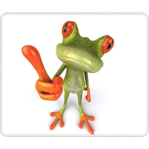 Funny Frog Mouse Pad, Cute Animal Mouse Pad, Gaming Mouse Mat Square Waterproof Non-Slip Rubber Base Mousepads for