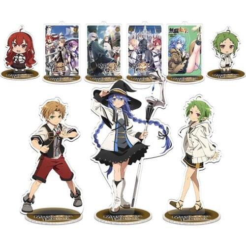 HOT Mushoku Tensei: Jobless Reincarnation Rudeus Greyrat Roxy Migurdia Shirufietto Cosplay Acrylic Stand Model Desktop Decor Toy