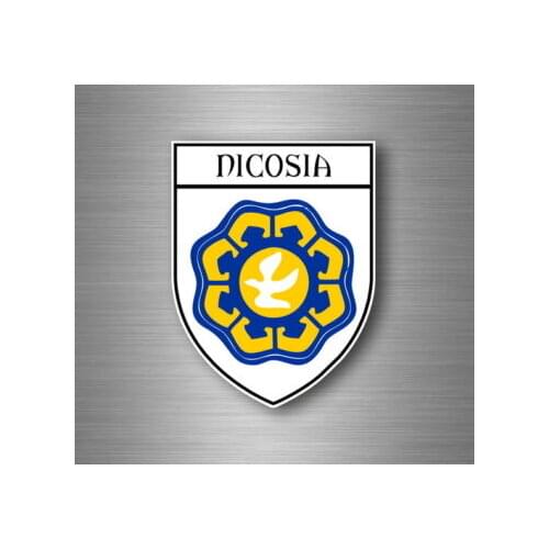 Hot Sell Sticker Car Motorbike Coat of Arms City Flag Nicosia Cyprus Stickers for Laptops, Office Supplies, Motorcycles, Cars