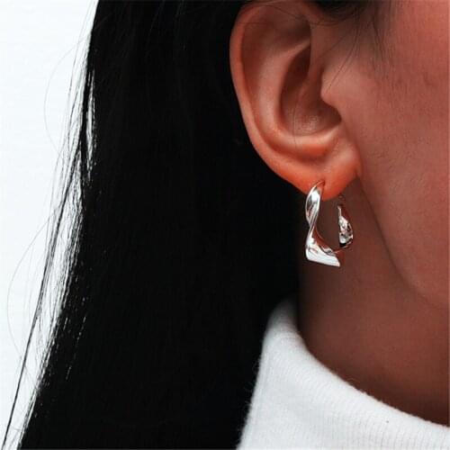 MANGOSKY 925 Silver Fashion Simple Style Earrings 925 Silver Auricular Needle 1 Pair For Women