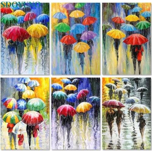 SDOYUNO 60x75cm Oil Painting By Numbers Abstract Scenery Paint By Numbers On Canvas Landscape DIY Watercolor By Numbers Decor