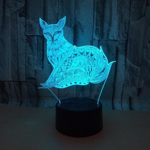 Fox 3d Nightlight Touch Control Table Lamps For Living Room Home Ambient Lighting 3d Led Small Desk Lamp