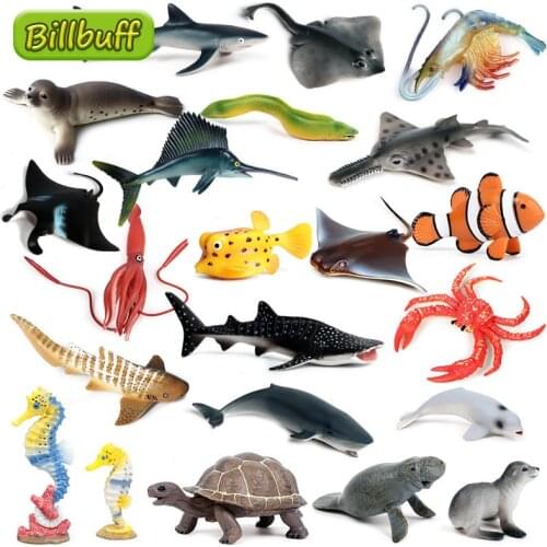 New Simulation Ocean Animals World Series Model Action Figures Collection Miniature Cognition Educational Toys for children Gift
