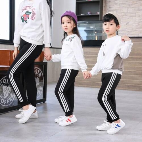Matching Family Outfits Pants Casual Striped Thicken Sports Pants for Mother and Girls Boys Baby Warm Pants Mom and Kids Pants