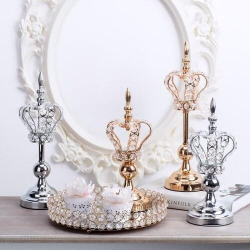 European Crown Candlestick Christmas Garden Table Decoration Stand-plated Gold Candlestick Wedding Party Supplies