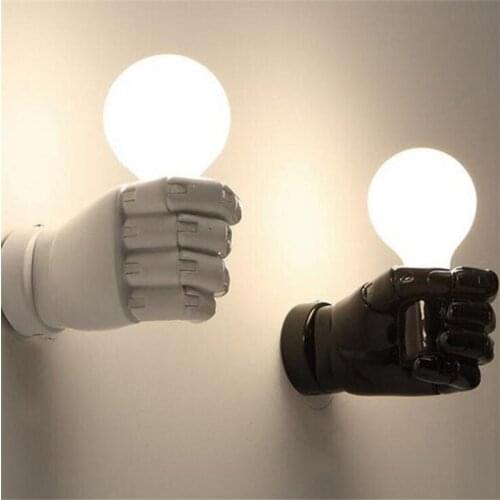 Bedside decoration wall lamp simple creative personality industrial wall lamp restaurant bar cafe fist resin bedroom wall light