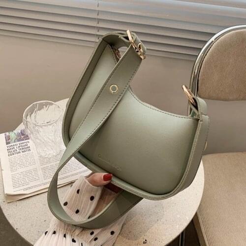 Simple Retro PU Leather Crossbody Shoulder Bags for Women 2021 New Chain Luxury Brand Handbags and Purse Ladies Travel Bag