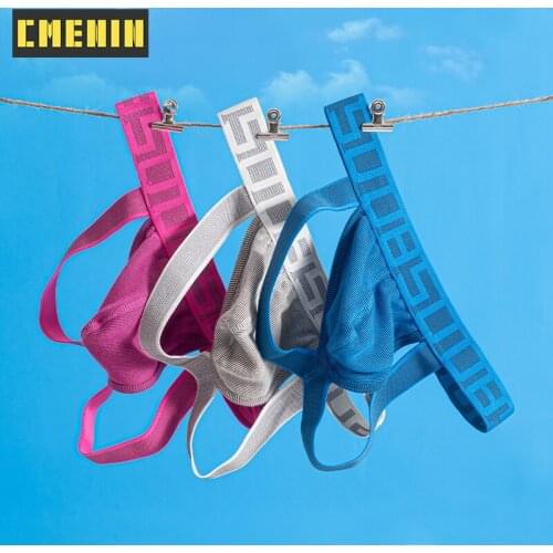 3PCS Fashion Cotton Underpants Gay Men Sexy Man Underwear Thong Men Jockstrap Comfortable Mens Thong And G strings Top BS3127