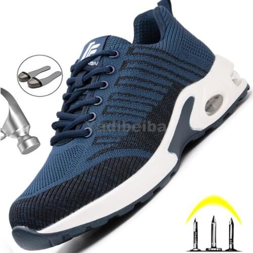 Safety Work Shoes for Men Women Lightweight Work Boots Breathable Steel Toe Sneakers Shoes Indestructible Construction Shoes