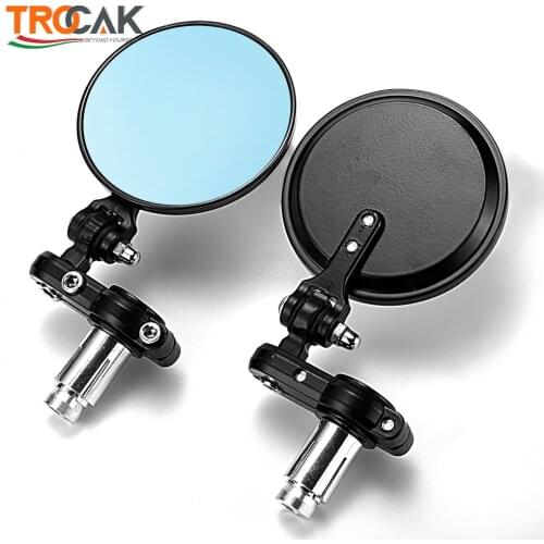 1 Pair 7/8" 22mm Universal Motorcycle Aluminum Rear View Black Handle Bar End Side Rearview Mirrors