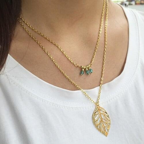 Lowest Price Fashion Statement new leaf Bohemian Necklaces women bijoux Collier Femme Pendant maxi colar collane fine jewelry