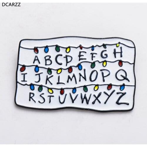 Stranger things Lapel Pin ABCD Alphabet Eleven Friend don't Lie Fashion Jewelry Pins Women Gift Enamel Geometry Brooch Badge