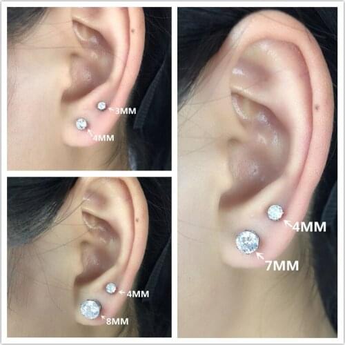 Star of The Same New Type of Ear Jewelry Street Crystal Ear Stud Hip Hop Earrings for Men Women Titanium Steel Piercing Ear Nail