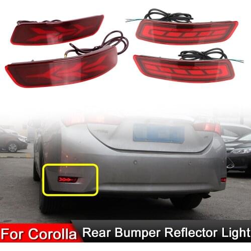 LED Rear Bumper Reflector Light for Toyota corolla Altis 2014-2018 , (function as Driving light, Brake light Dynamic Turn light)
