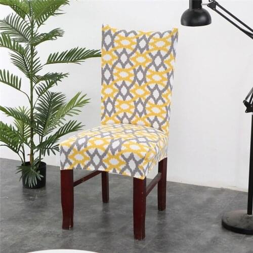 Modern Geometric Stretch Spandex 1pc Chair Covers Elastic Dining Chair Seat Covers For Restaurant Bar Hotel Home Decor Seat Case