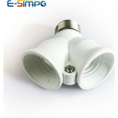 1Pcs E27 to 2E27 Fireproof Material lamp Holder Converter Socket Conversion light Bulb Base type Y Shape Splitter Adapter