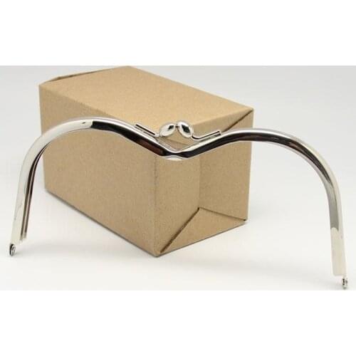 17.5cm Silver Heart-shaped no hole purse frame clasp DIY Coin Purse Kiss lock bag accessories 5pcs/lot