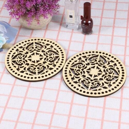 2Pcs Wooden Shoulder Bag Board Homemade Woven Bag Material Round Board DIY Bag Accessories for Home School Women Size M Classic