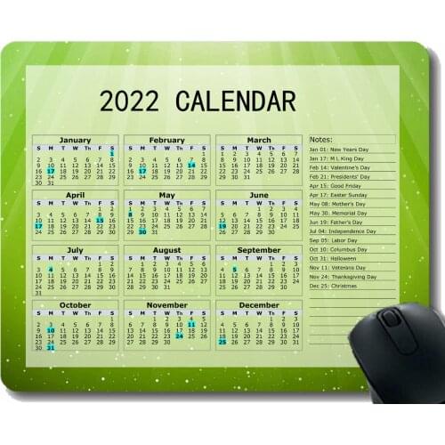 2022 Calendar Mouse Pad,Light Cluster Dark Smoke Anti Slip Rubber Mousepads