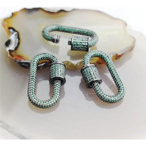 25*15mm 3pcs/lot Good quality cz clasp charm,cubic zirconia micro pave charm,diy necklace chain component