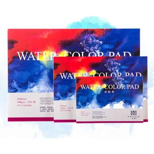 300gsm A3 A4 A5 Sketch Book Stationery 20Sheets Sealing Glue Watercolor Paper Notepad For Painting Drawing School Art Gift