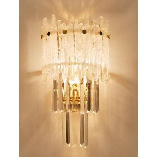 Art deco design crystal wall sconce modern gold wall lights living room bedroom lamp wideth 25cm