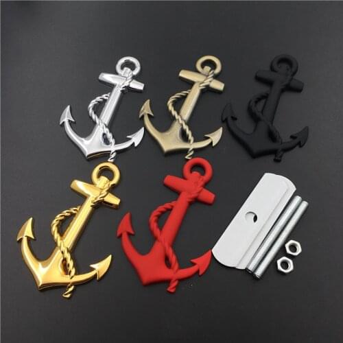 Ship Anchor Car Sticker Trunk Badge Metal Front Grille Emblem for Toyota Hyundai Jaguar Land Rover BMW Renault Auto Accessories