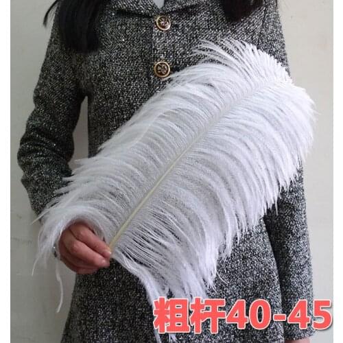 Big Pole 40-45cm 16-18 inches AAA Fluffy Ostrich Feathers Pure White Feather For Craft Ostrich plumes wedding party decorations