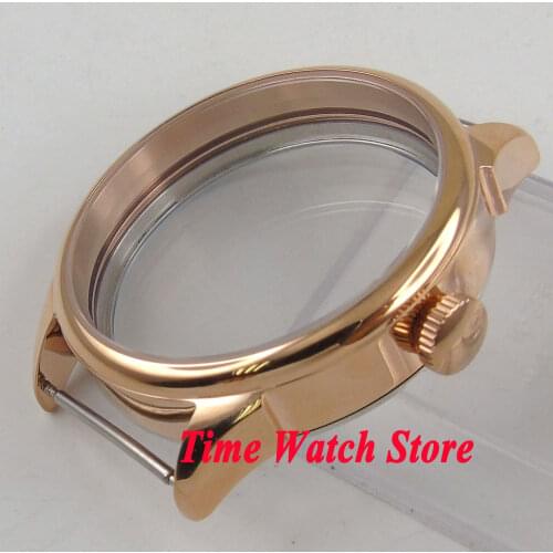 42mm watch case polished Gold plated fit ETA 6497 6498 hand winding movement C139
