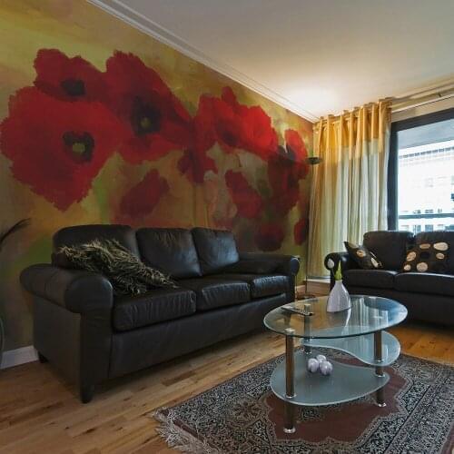 Wall mural-poppies earthy tones-450x270 cm