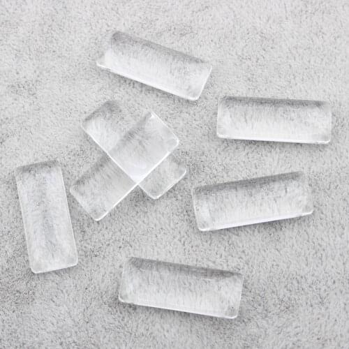 10pcs Rectangle Flat Back Clear Glass Cabochon 10x25mm 19x38mm 13x60mm Transparent Cabochon For Tray Settings Jewelry Finding