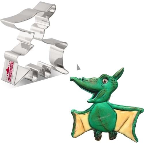 KENIAO Cute Pterosaur Dinosaur Cookie Cutter - 9 x 9.4 cm - Dino Biscuit and Fondant Cutter - Stainless Steel