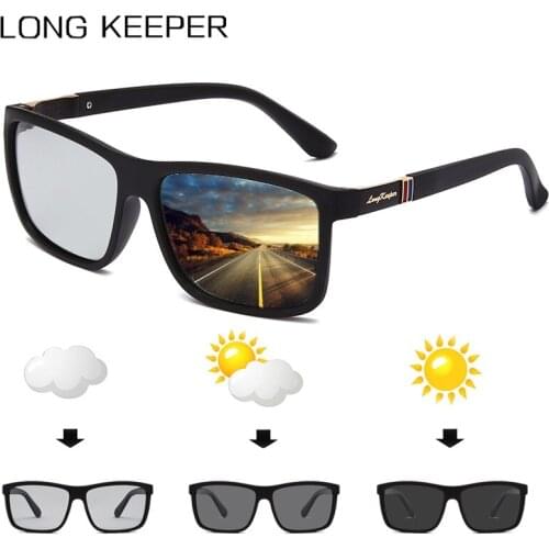 2020 Brand Square Photochromic Sunglasses Men Polarized Discoloration TR90 Glasses Male Sports Driving Goggles Lentes Sol Hombre