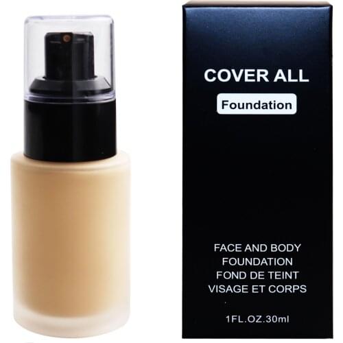 Makeup Concealer Face Liquid Foundation Glass Bottle Long Lasting Waterproof Oil Control Nude Matte Cosmetic Base Custom Label