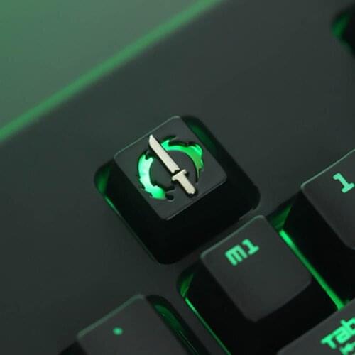 Metal Keycaps For Cherry MX Mechanical Keyboard Aluminum Alloy For Game Keyboard R6 Spider Rabbit Aghanims Scepter IG STEAM