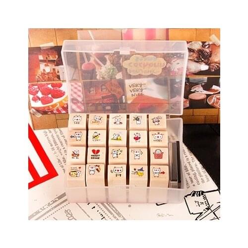 Cute Pig seal kit contains inkpad stamps 20pcs/set 3.8*1.5cm free shipping