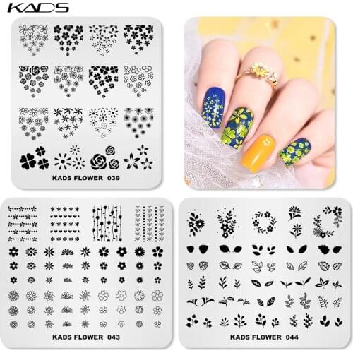 KADS 3PCs Nail Stamping Plates Set Fashion Flower & Nature Pattern Design Stencil Beauty Tools Nail Art Image Templates