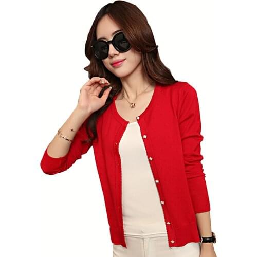 New 2020 Sweater Women Cardigan Knitted Sweater Coat Long Sleeve Crochet Female Casual V-Neck Woman Cardigans Tops