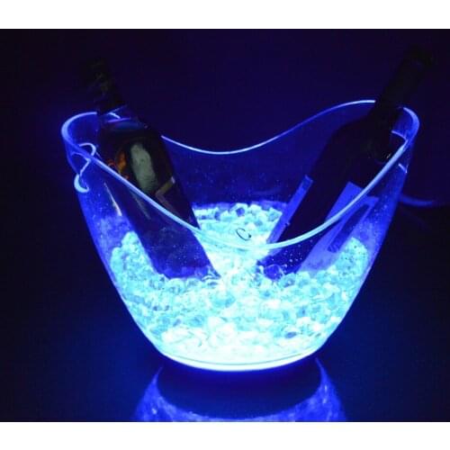 4L Volume plastic led ice bucket single color,4L bars nightclubs LED light up ice bucket Champagne wine beer bucket bars