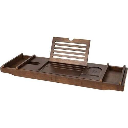 For Book Douche Rek Shower Shelf Bamboo Storage Bathroom Vassoi Vasca Bathtub Tablette Accessoires Baignoire Tub Tray Bath Rack