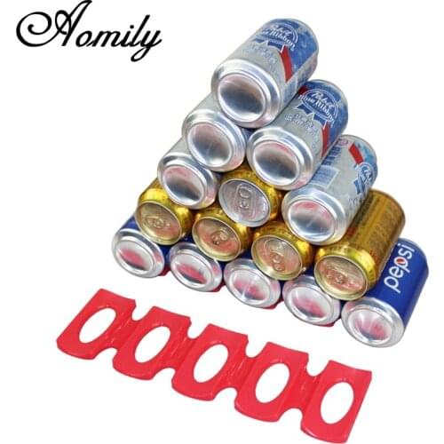 Aomily Durable Silicone 15 Pcs Cans Bottle Wine Beer Holders Simple Fridge Wine Frame Triangle Stacking To Save Kitchen Space