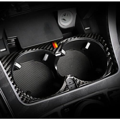 Carbon Fiber Center Console Water Cup Holder Frame Decoration Cover Trim For Mercedes Benz C Class W205 GLC X253 2015-2018