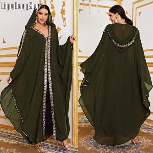 High Quality Oversized Chiffon Cardigan Women African Clothing Dashiki Diamond Dresses Dubai Robe Muslim Casual Abaya Kaftan