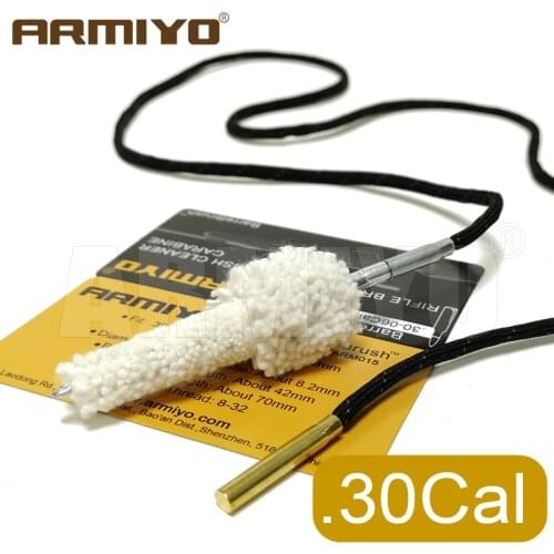 Armiyo .308Cal Gun Cleaning Swabs Chamber Cotton Brush Rifle Barrel Mop Brush Cleaner fit AK Hunting Accessories Thread 8-32