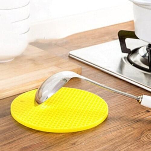 Silicone Round Heat Resistant Mat Drink Cup Coasters Non-slip Pot Holder Table Placemat Kitchen Accessories Hot Drink Holder